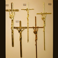 Crucifix de style européen de haute qualité en alliage de zinc pour cercueil, crucifix métallique pour quincaillerie de cercueil funéraire, crucifix pour cercueil en bois