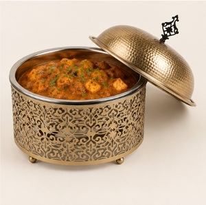 Casserole de luxe dorée martelée, chauffe-plats moderne de style arabe pour mariages et traiteur d'hôtels royaux, prix bas - Product Image 4
