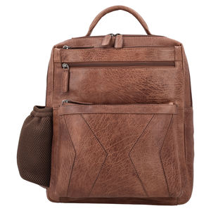 Sac à dos de créateur tendance pour femme, élégant, de voyage, vintage, en cuir Crazy Horse marron, unisexe - Product Image 1