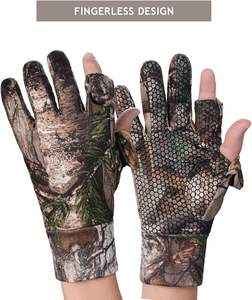 Gants de chasse camouflage, à doigts entiers ou sans doigts, antidérapants, imperméables, tactiques, pour tir à l'arc, avec fermeture auto-agrippante - Product Image 2