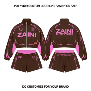 ชุดเซ็ตเสื้อแจ็คเก็ตกันลมมีฮู้ดสำหรับผู้ชาย ZAINI รุ่นพรีเมียม สีแดง แต่งแถบสีตัดกัน พิมพ์ลายซิลค์สกรีน ปักลาย แห้งเร็ว - Product Image 1