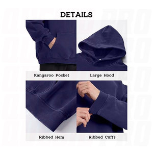 Sudadera con Capucha Extra Grande para Hombre y Parejas, con Lavado Ácido Vintage, Forro de Felpa de Algodón Suave, Bordado Sólido - Product Image 6