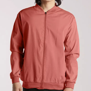 Blouson bomber décontracté pour homme en toile enduite, coupe ajustée, style streetwear hiver, avec col montant et logo frontal, pour un look hip-hop - Product Image 1