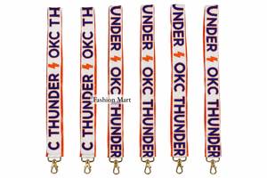 Correa con Logotipo de los OKC Thunder y Cuentas, Gancho Metálico Dorado, Accesorio de Moda Azul y Naranja - Product Image 4