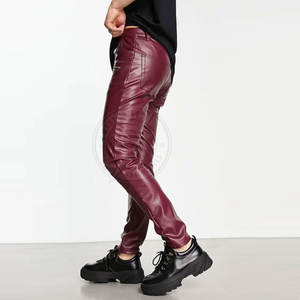 Pantalones de cuero hechos a medida para hombre con logotipo personalizado, diseño único, precio al por mayor - Product Image 3