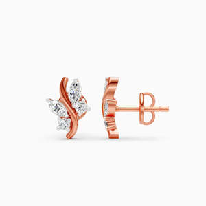 Boucles d'oreilles clous en diamant de laboratoire taille brillant, or massif 14 carats, tendance pour femme, certifiées IGI, perçées au laser, couleur D, couleur E, 3,196g - Product Image 1