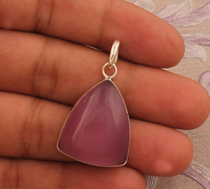 Vente en gros de bijoux en jade lavande faits à la main pour femmes, pendentif bohème tendance en argent 925, qualité supérieure, pierre précieuse authentique - Product Image 6