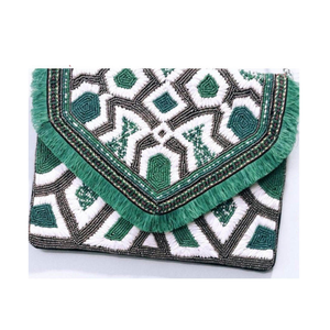 Top Quality Handmade Mirrorwork Embroidery Jute <b>Coin</b> Clutch <b>Bag</b> with Beading Decoration - Product Image 1