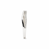 Bague pour femme Namivaa, design ondulé, zircone cubique, pavé rond, style minimaliste élégant, finition polie, pour un usage quotidien