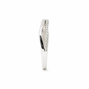 925 Sterling <b>Silver</b> Womens <b>Wave</b> Design <b>Ring</b> with Cubic Zirconia Pave Elegant Minimalist Style High Polish Finish Daily Wear Wedd - Product Image 3