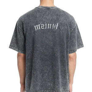 Camiseta Premium para Hombre con Lavado Ácido, Algodón de Alto Gramaje, Estilo Oversize, Ropa Casual de Moda para Pedidos al por Mayor - Product Image 2