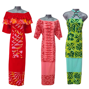 Vestido de sirena con trompeta de arte polinesio personalizado de las Islas del Pacífico, estilo samoano y fisi, de manga corta, con cola de pez, tallas grandes para mujer - Product Image 1