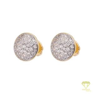 Boucles d'oreilles clous rondes de luxe en micro-moissanite, en argent sterling 925, serties de diamants, bijoux de luxe - Product Image 4