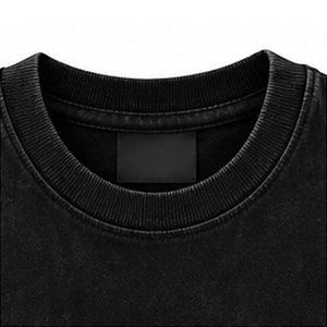 Camiseta Extra Grande Personalizada para Hombre, Camiseta Gráfica de Algodón Estilo Urbano, Camiseta Corta Negra con Lavado Desgastado Vintage, Moda Casual Hip Hop - Product Image 4