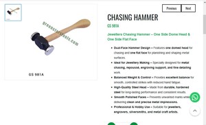 Jewellers Chasing Hammer Dual <b>Face</b> Dome Flat Head Metal Shaping Jewelry <b>Making</b> Tool Hand Tool |Item No GS-981A - Product Image 3