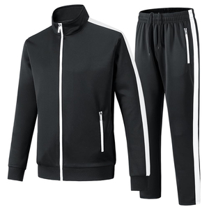 KIRSA INDUSTRY Men's Black Fleece Tracksuit Full Zipper Casual Sweatshirt & <b>Pants</b> Set Breathable Regular Fit Winter Wear - Product Image 1
