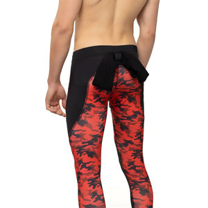 Leggings de compression pour hommes, coupe ajustée, taille élastique, sublimation, vêtements de sport, fitness, gym, spandex, polyester, logo personnalisé, OEM, sport - Product Image 5