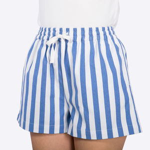 Custom logo Designer Women's Summer Casual Elastic Waist Drawstring Striped Running Shorts for Women - Product Image 4