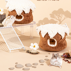 Nid pour hamster, lit chaud pour dormir et se reposer en hiver, petits animaux, hamster doré syrien, hérisson, peluche douce ronde, en stock, salon - Product Image 2