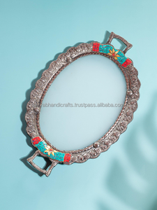 Bandeja DE SERVICIO DE METAL Forma ovalada Vajilla chapada en oro Artículos decorativos para hoteles y restaurantes de Tayyab Handicraft - Product Image 5