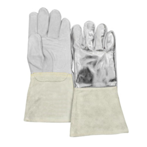 Gants de soudage TIG JNM SAFETY en cuir de vachette aluminisé robuste, pleine fleur et croûte, avec coutures excellentes et manchette de sécurité ignifuge - Product Image 4
