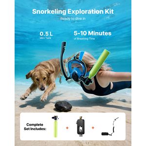 Mini Bombola Subacquea Portatile da 0,5L, Riutilizzabile, per Immersioni di 10 Minuti, Serbatoio Portatile per Respirazione Subacquea con Ossigeno/Aria - Product Image 2