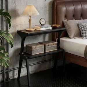 Tavolino Consolle in Legno Massello con Ripiano Portaoggetti, Utilizzabile Come Tavolino da Caffè, Comodino o Tavolino Laterale per Divano - Product Image 4