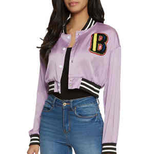 Chaqueta universitaria personalizada para mujer, chaqueta con bordado de alta calidad, Mangas de cuero, longitud larga, Béisbol personalizado, Letterman Varsity - Product Image 6