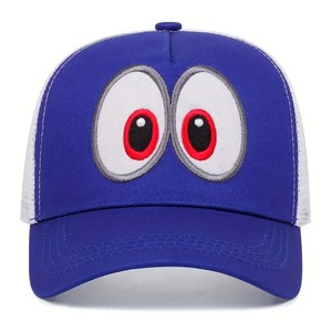 หมวกแก๊ปตาข่ายแบบ Snapback ปรับได้ ลายตาสีแดง น้ำเงิน ดำ สำหรับทุกเพศ สไตล์ลำลอง ใส่ได้ทั้งฤดูใบไม้ผลิและฤดูร้อน ทรง 6 แผง - Product Image 3