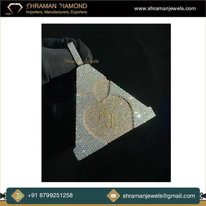 SHRAMAN JEWELS Collar Unisex HipHop de Plata 925 con Colgante Geométrico Triangular Chapado en Rodio de Dos Tonos y Moissanita Helada - Product Image 3