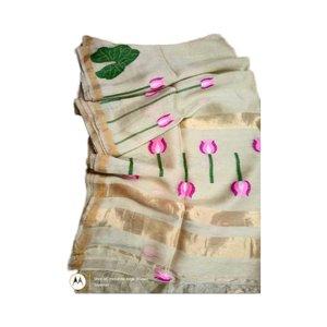 ผ้าซาหรีมาสลินทิชูลีเลน น้ำหนักปานกลาง แห้งเร็ว เป็นมิตรกับสิ่งแวดล้อม ทออย่างดี 600 กรัม สำหรับเด็กผู้หญิง - ชุดสำหรับงานแต่งงาน/โอกาสพิเศษ - Product Image 2