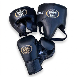 Premium Hot Selling <b>Boxing</b> Gear <b>Set</b> Professional Lace Up Punching Gloves Protective Headgear <b>Boxing</b> <b>Sparring</b> Groin Guard - Product Image 1