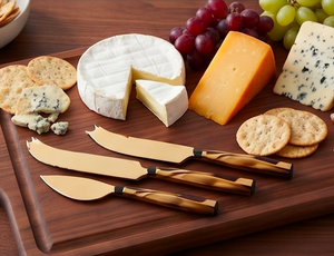 Modern Design <b>Cheese</b> <b>Knife</b> <b>Set</b> Stainless Steel Blades Wood Handles Durable Cutlery For Kitchenware Butter And <b>Cheese</b> Serving Use - Product Image 5