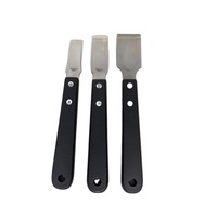 Kit de 3 grattoirs et couteaux à mastic en acier inoxydable avec manche en bois pour le nettoyage des murs, sols et fenêtres