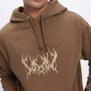 Sweat-shirt à capuche marron pour homme, personnalisé, vente en gros, fabricant, imprimé graphique, style Y2K Grunge Gothique Streetwear, tissu épais - Product Image 6