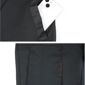 Summer Work <b>Clothes</b> Breathable Polyester Mechanic Electrician Workwear Black Cotton Orange Trim Resistant Mechanic Uniform - Product Image 6