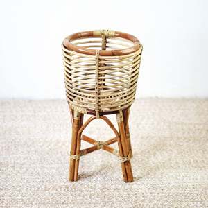 Rattan flower pot display rack high quality plant stand freestanding holder <b>shelf</b> for planter - Product Image 4