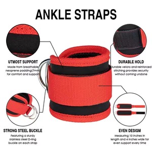 Heavy Duty Ankle Straps Leg Pulley Attachment Gym Fitness Glute <b>Builder</b> Kickback Exercise Cuffs Resistance Bands Equipment Item - Product Image 6