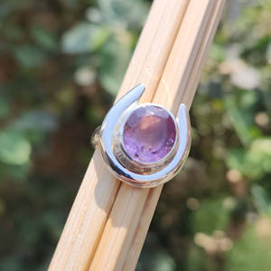 Nuevo diseño, estilo media luna, anillos de plata de ley 925 para hombres y mujeres, anillo de amatista púrpura Original, proveedores de joyería al por mayor - Product Image 4