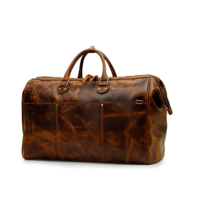 Bolsa de Viaje de Cuero para Hombre, Diseño Espacioso de Primera Calidad, Material Duradero, Cierre de Cremallera, Estilo Moderno para Viajes de Negocios o de Fin de Semana - Product Image 1