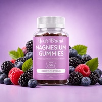 Gomitas de Magnesio de Marca Privada OEM con Sabor a Bayas Mixtas, Sin GMO y Sin Gluten, para la Relajación Muscular y el Apoyo al Estilo de Vida Activo