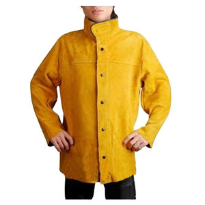 Combinaison de soudage en cuir de vachette pleine fleur haute performance, protection corporelle robuste, résistante aux flammes, pour la lutte contre les incendies et la construction - Product Image 4