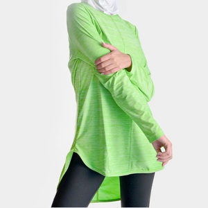 Camiseta Modest para Mujer, Transpirable, para Exteriores, Manga Larga, Color Sólido, Venta al por Mayor, MOQ Bajo, Precio Bajo - Product Image 3