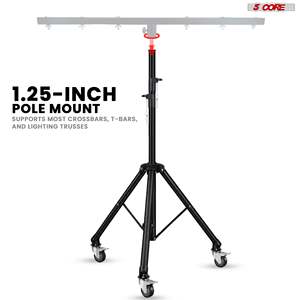 Trípode para Luces de DJ EL de 5 Núcleos, Modelo LS 144 6 BLK WHLS con Ruedas, Barra Transversal de 79 Pulgadas, 6 Puntos Ajustables, Soporte de Iluminación para Escenario de 169.5 Pulgadas - Product Image 4