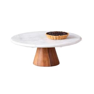 Soporte Redondo de Madera de Mango de Una Sola Capa para Pasteles, Soporte Decorativo para Cupcakes, Exhibidor para Servir Bocadillos y Repostería - Product Image 3