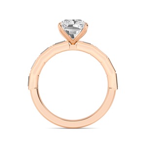 Anillo de Compromiso Contemporáneo con Diamantes Cultivados en Laboratorio, Corte Escalonado, Fusion Baguette Radiant, Oro Rosa de 10K, 188 CTW, Joyería de Diseño para Boda - Product Image 2