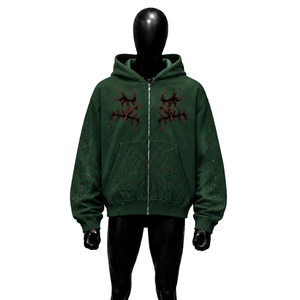 Vente en gros Reklo Industries – Sweat à capuche zippé 100 % coton pour homme, avec poche, effet délavé, tissu respirant, coupe oversize, décontracté, hiver - Product Image 1