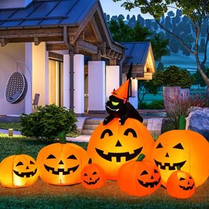Decorazioni Gonfiabili di Halloween da 2,3 Metri per Esterni: Zucca con Strega e Gatto Nero - Product Image 3