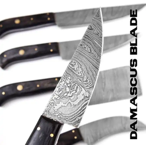 Juego de Cuchillos LEGACY BLADES de Damasco, Más Vendidos, con Mango de Madera, Forjados a Mano, Cuchillos de Cocina para Chef con Bolsa de Cuero Enrollable, Venta al Por Mayor - Product Image 2