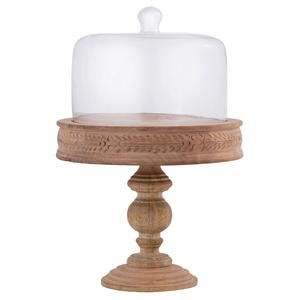 Soporte Redondo Tradicional de Madera para Pastel con Tapa de Vidrio para una Configuración Clásica de Mesa y Almacenamiento de Repostería - Product Image 3